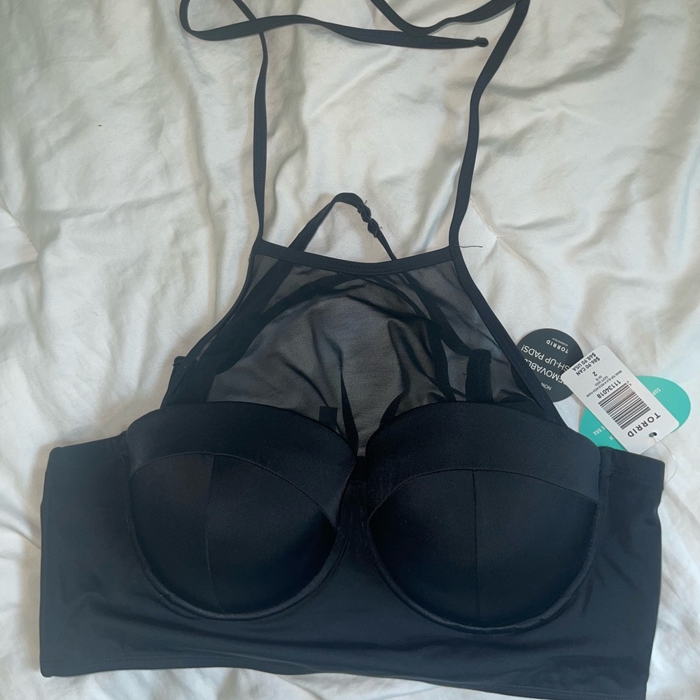 Torrid Bikini Bathing Suit Halter Push Up Top
